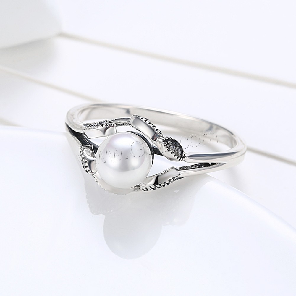 Thailand Sterling Silver, with Freshwater Pearl, natural, different size for choice & for woman & with cubic zirconia, 9x12mm, Sold By PC
