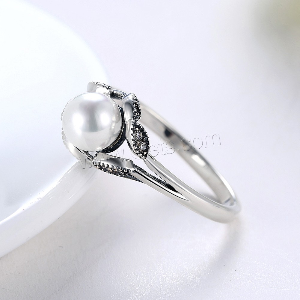 Thailand Sterling Silver, with Freshwater Pearl, natural, different size for choice & for woman & with cubic zirconia, 9x12mm, Sold By PC