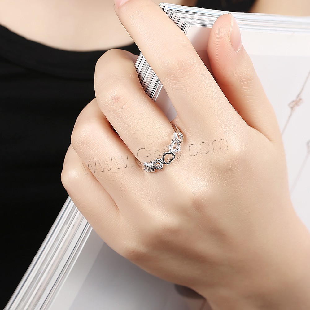 Favourer ®-Fingerring, 925 Sterling Silber, Herz, verschiedene Größen vorhanden & für Frau & mit kubischem Zirkonia, 6mm, verkauft von PC
