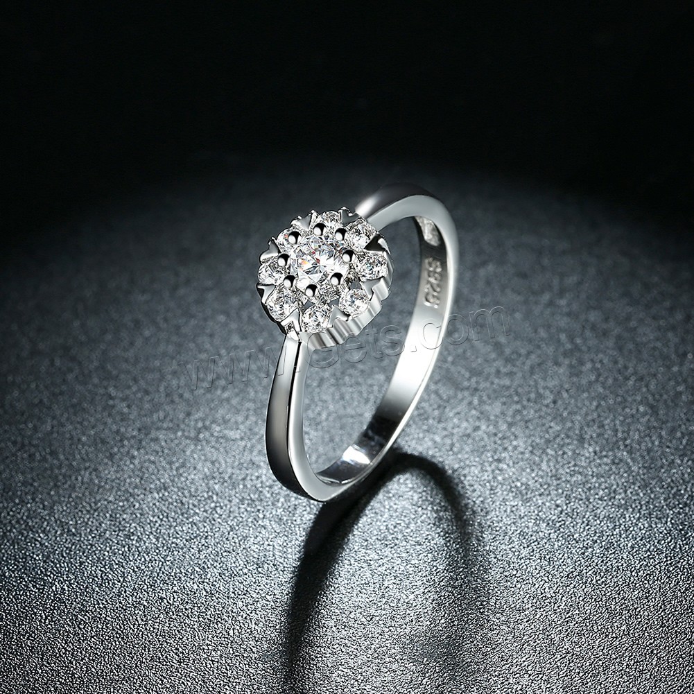 Thailand Sterling Silver, Flower, different size for choice & for woman & with cubic zirconia, 10mm, Sold By PC