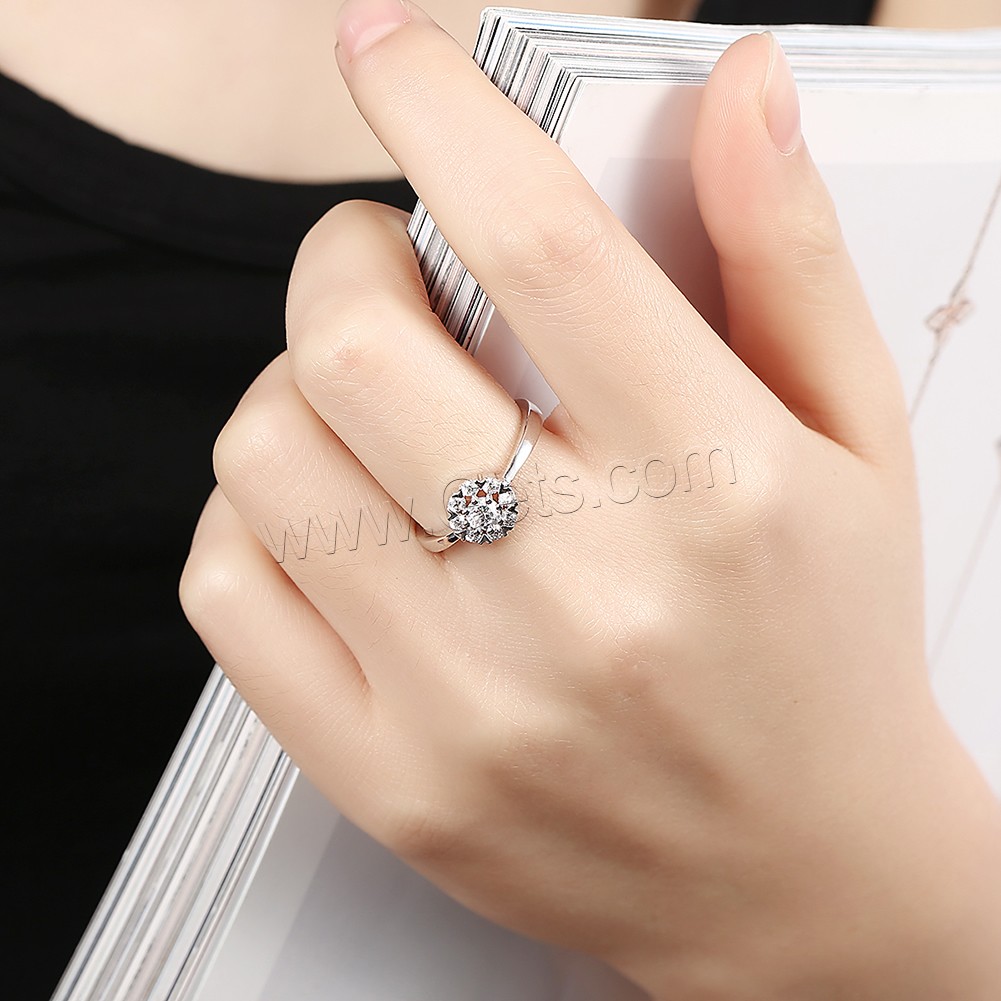 Thailand Sterling Silver, Flower, different size for choice & for woman & with cubic zirconia, 10mm, Sold By PC