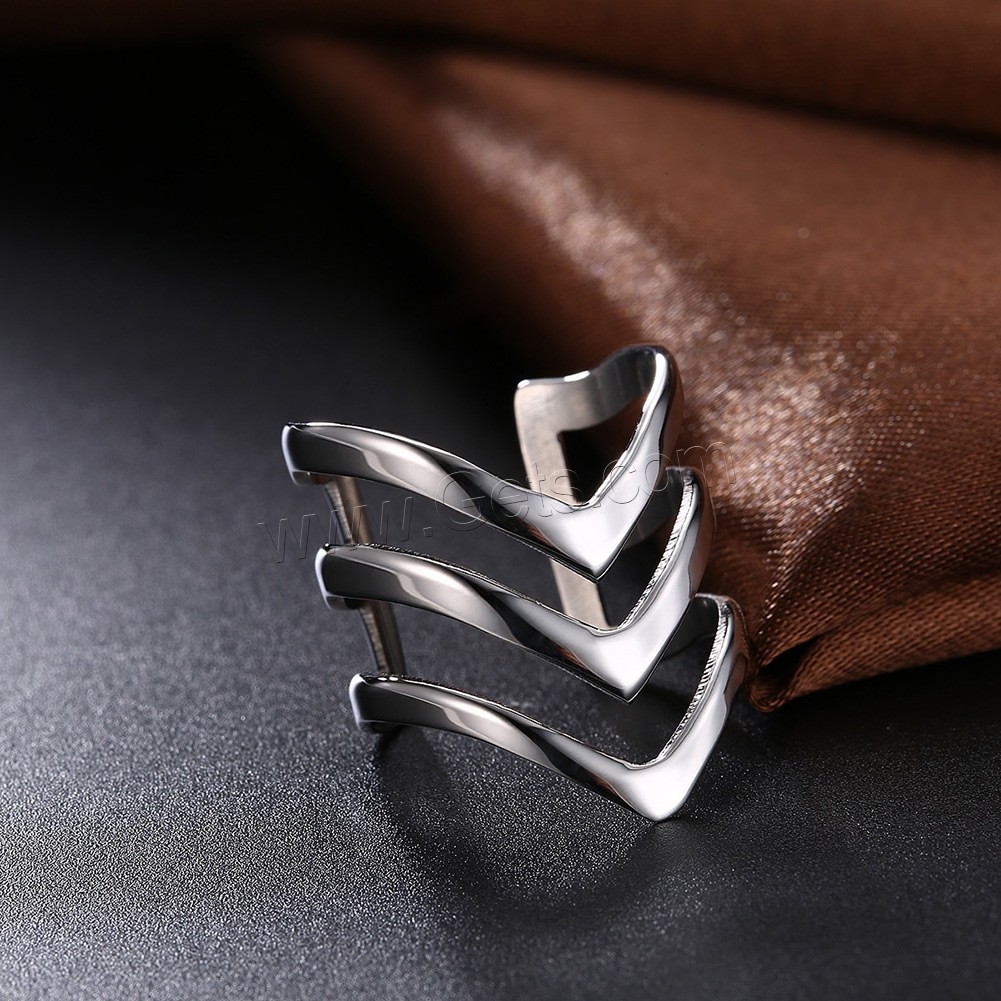 Stainless Steel Cuff Finger Ring, plated, Unisex & different size for choice, more colors for choice, 24mm, Sold By PC
