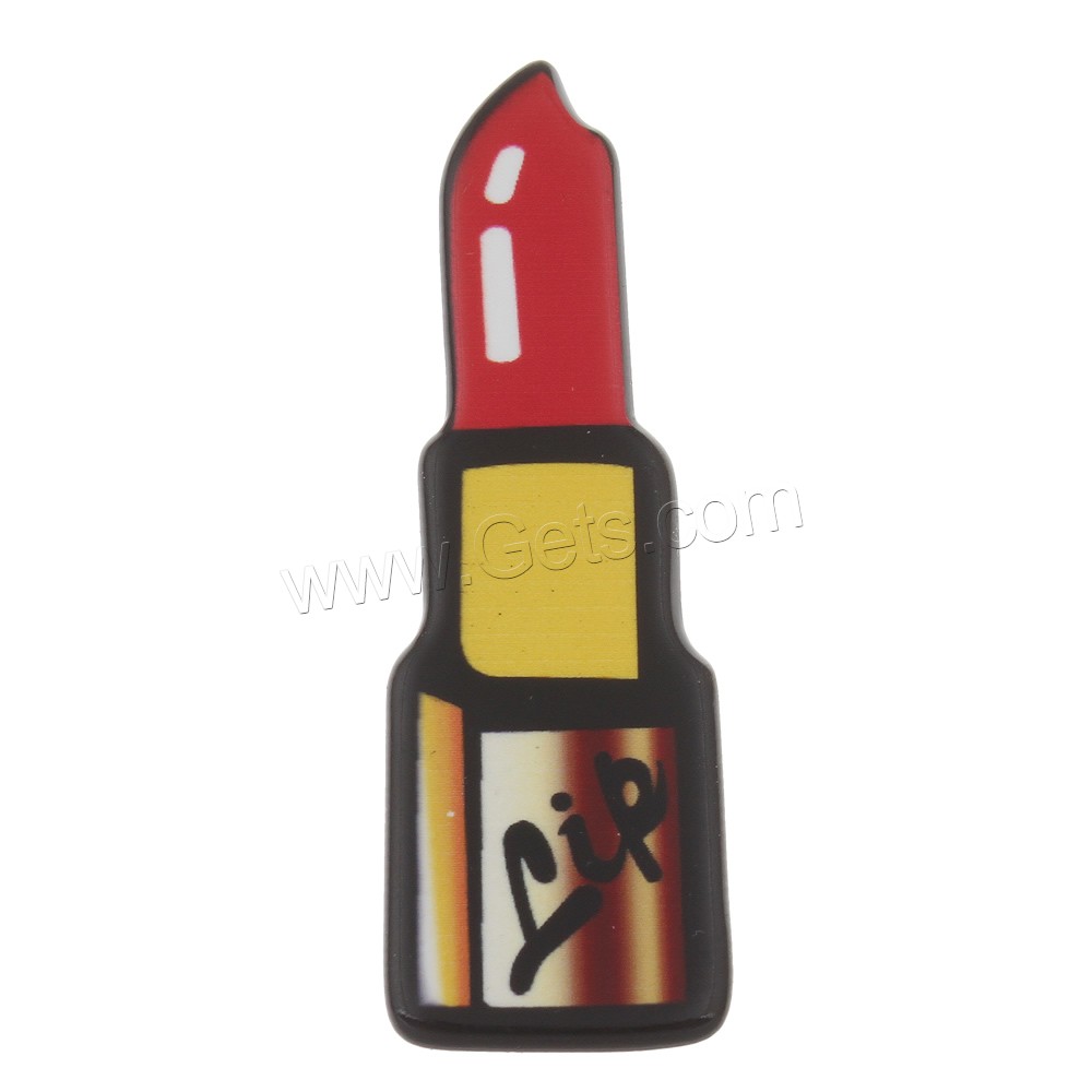 Acrylic DIY Cartoon Patch, Lipstick, use for DIY cell/Key chain/Headdress/brooch & different size for choice & with letter pattern, Sold By PC