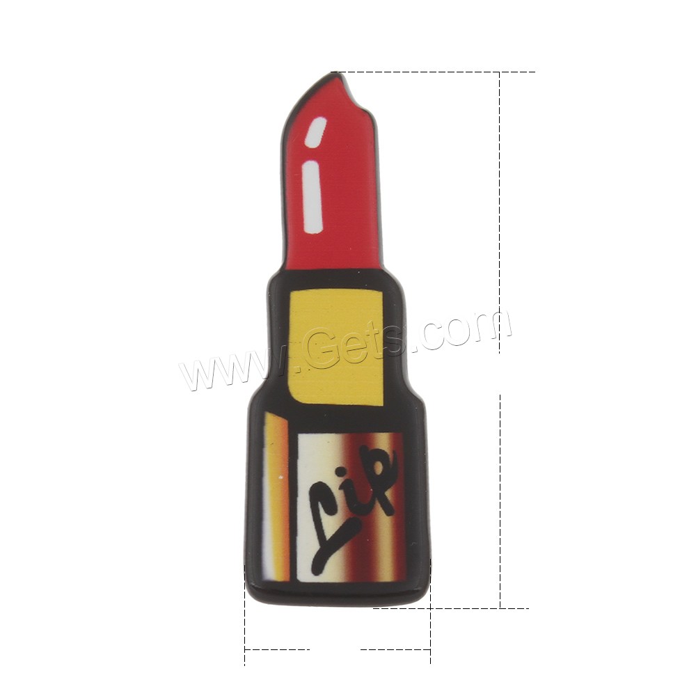 Acryl DIY Cartoon Patch, Lippenstift, Verwendung für DIY Zelle/Schlüsselanhänger/Kopfschmuck/Brosche & verschiedene Größen vorhanden & mit Brief Muster, verkauft von PC