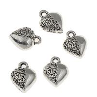 Zinc Alloy Heart Pendants, antique silver color plated, lead & cadmium free Approx 1mm 