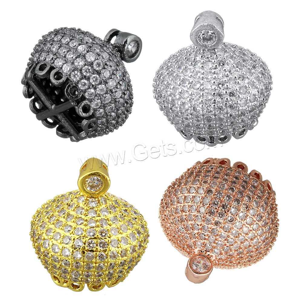 Brass Tassel Cap Bail, plated, different size for choice & micro pave cubic zirconia, more colors for choice, Sold By PC