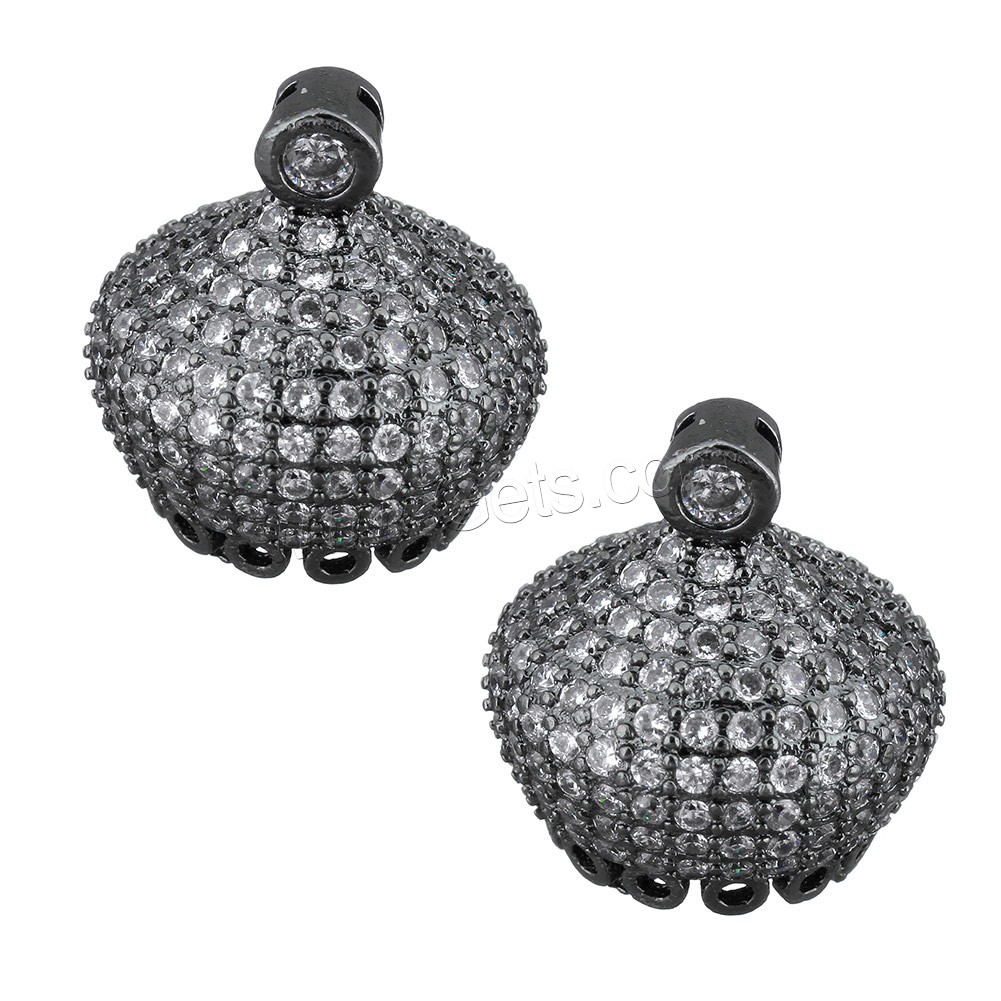 Brass Tassel Cap Bail, plated, different size for choice & micro pave cubic zirconia, more colors for choice, Sold By PC