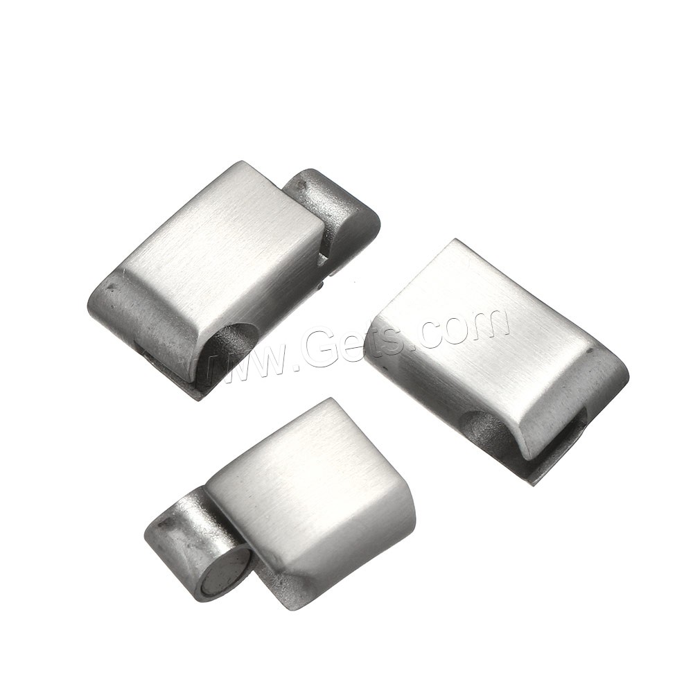 Rectangle Stainless Steel Magnetic Clasp, plated, more colors for choice, 40x10x7mm, Hole:Approx 5x8mm, Sold By PC