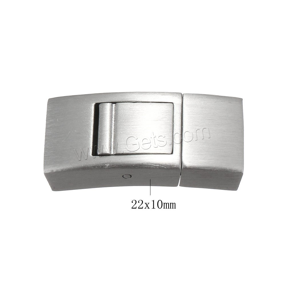 Stainless Steel Snap Clasp, plated, more colors for choice, 22x10x5mm, Hole:Approx 3x8mm, Sold By PC