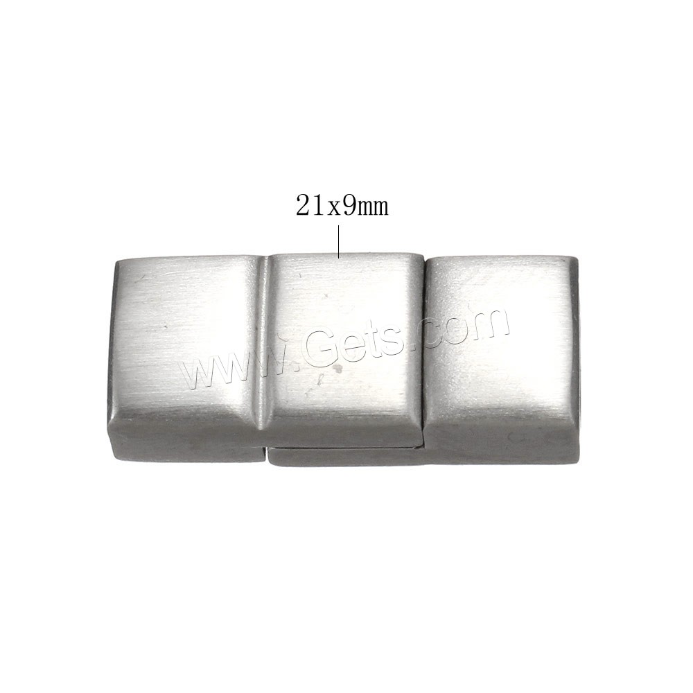 Rechteck Edelstahl Magnetverschluss, plattiert, keine, 21x9x6mm, Bohrung:ca. 2.5x6mm, verkauft von PC