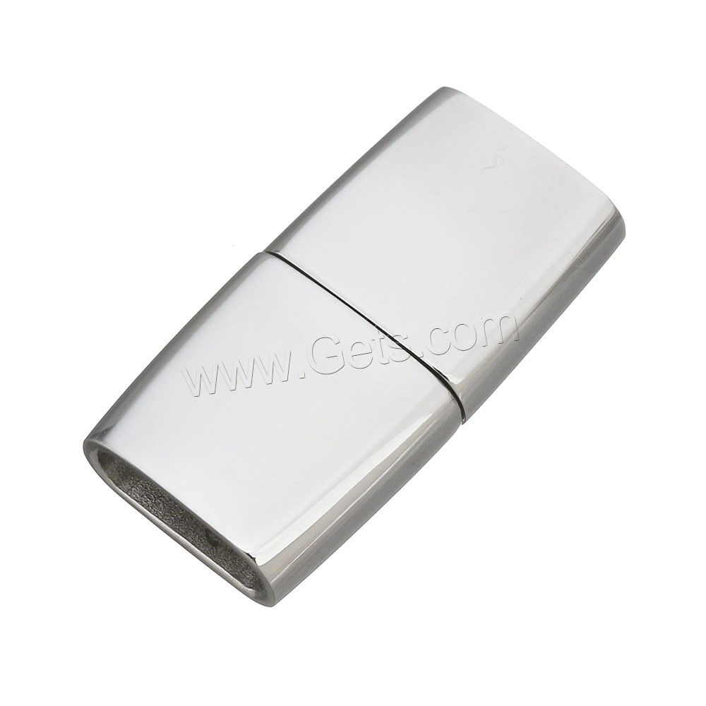 Rechteck Edelstahl Magnetverschluss, plattiert, keine, 24.5x12.5x5mm, Bohrung:ca. 3x10mm, verkauft von PC