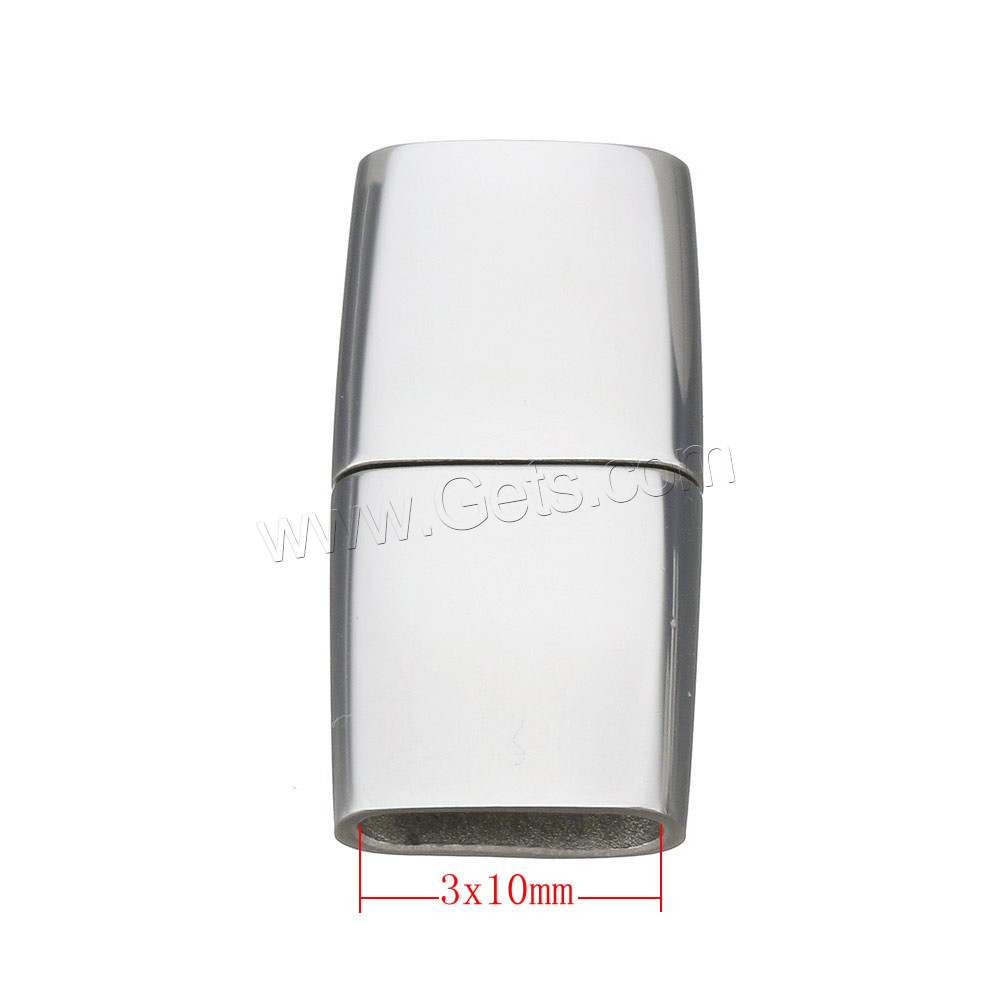Rectangle Stainless Steel Magnetic Clasp, plated, more colors for choice, 24.5x12.5x5mm, Hole:Approx 3x10mm, Sold By PC
