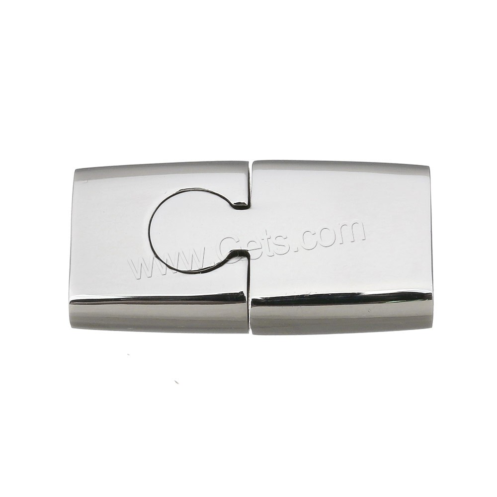 Rechteck Edelstahl Magnetverschluss, plattiert, keine, 24.5x12.5x5mm, Bohrung:ca. 3x10mm, verkauft von PC