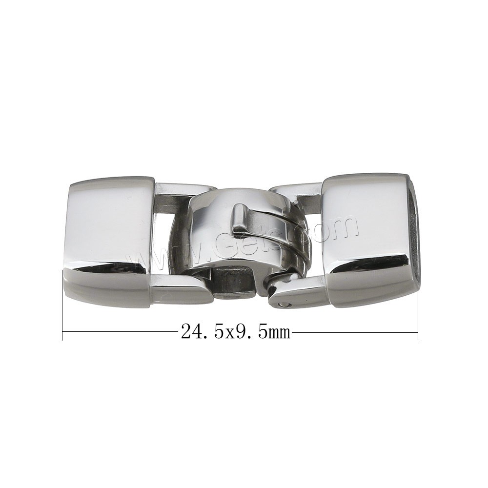 Stainless Steel Fold over Clasp, plated, more colors for choice, 24.5x9.5x6mm, Hole:Approx 3x7mm, Sold By PC