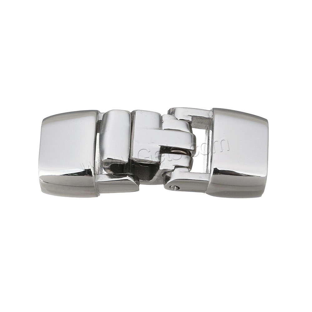 Stainless Steel Fold over Clasp, plated, more colors for choice, 24.5x9.5x6mm, Hole:Approx 3x7mm, Sold By PC