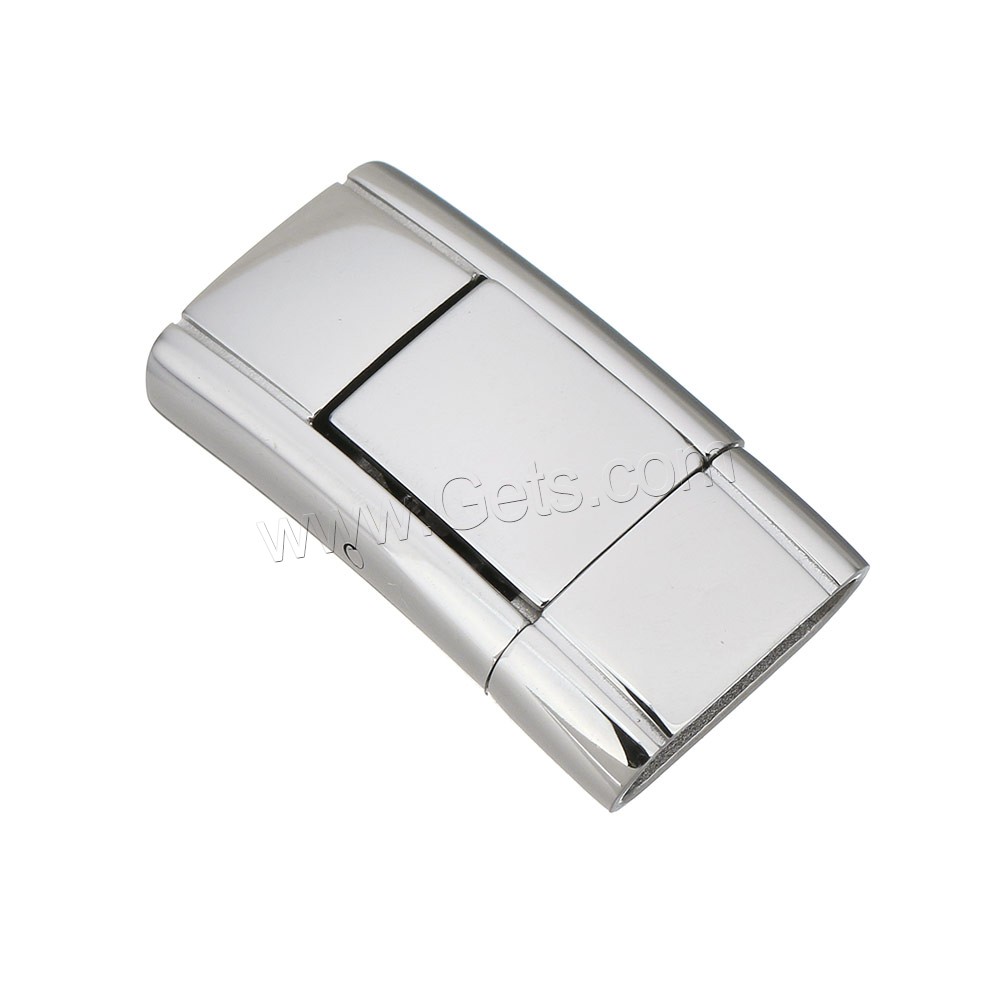 Stainless Steel Snap Clasp, plated, more colors for choice, 24x12.5x5.5mm, Hole:Approx 3x10mm, Sold By PC