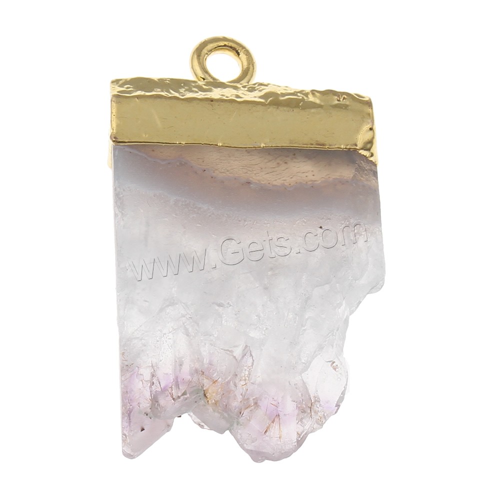 Amethyst Pendant, with Zinc Alloy, gold color plated, February Birthstone, 13x25x6.5mm-39x35x10mm, Hole:Approx 1.5mm, Sold By PC