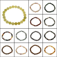 Unisex Bracelet, pierre gemme, Rond, différents matériaux pour le choix & unisexe, 8mm Environ 7 pouce, Vendu par brin