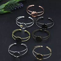 Brass Bangle Cuff Findings, Flat Round, plated nickel, lead & cadmium free Inner Approx 20,65mm 