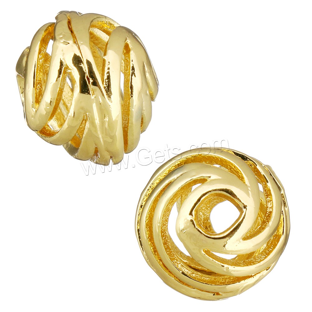 Hollow Brass Beads, Drum, plated, different size for choice, more colors for choice, Hole:Approx 2mm, Sold By PC