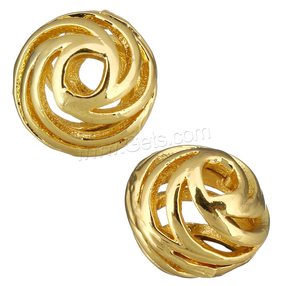 Hollow Brass Beads, Drum, plated, different size for choice, more colors for choice, Hole:Approx 2mm, Sold By PC