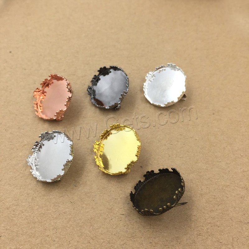 Brass Brooch Finding, with Iron, plated, different inner diameter for choice, more colors for choice, lead & cadmium free, 20-25mm, 20PCs/Bag, Sold By Bag