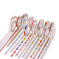 Decorative Tape, Paper, Rondelle, sticky 8mm, Approx 