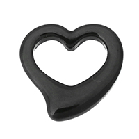 Stainless Steel Heart Pendants, black ionic Approx 