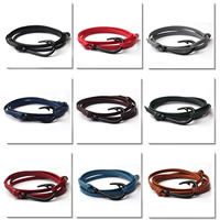 Unisex Bracelet, PU Leather, zinc alloy fishhook clasp, stoving varnish Approx 27.5 Inch 