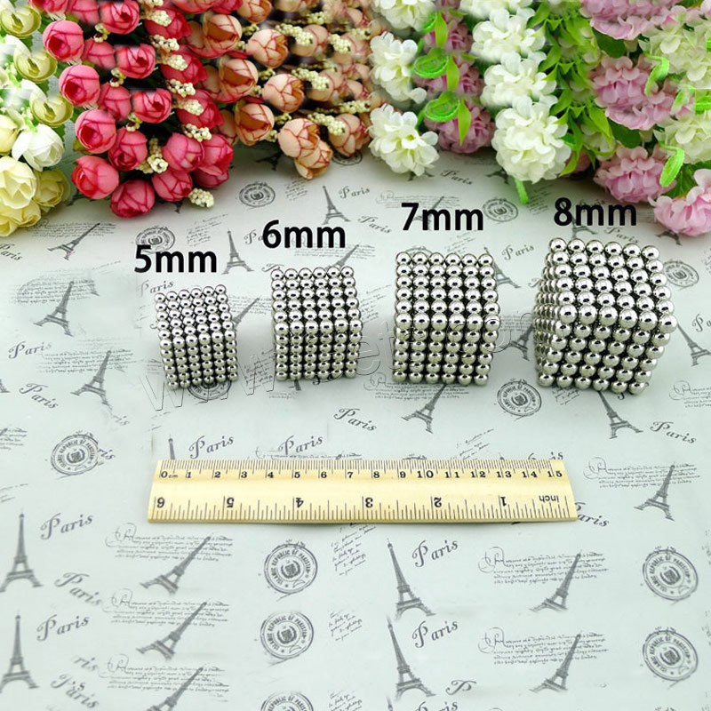 Puzzle Square Magnetic Ball Cube Fidget Toys , Iron, Round, nickel color plated, different size for choice, Sold By PC