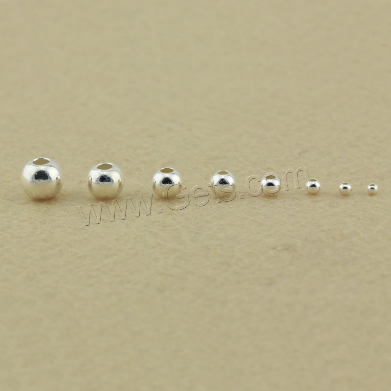 Round Sterling Silver Beads, 925 Sterling Silver, different size for choice, 300PCs/Bag, Sold By Bag