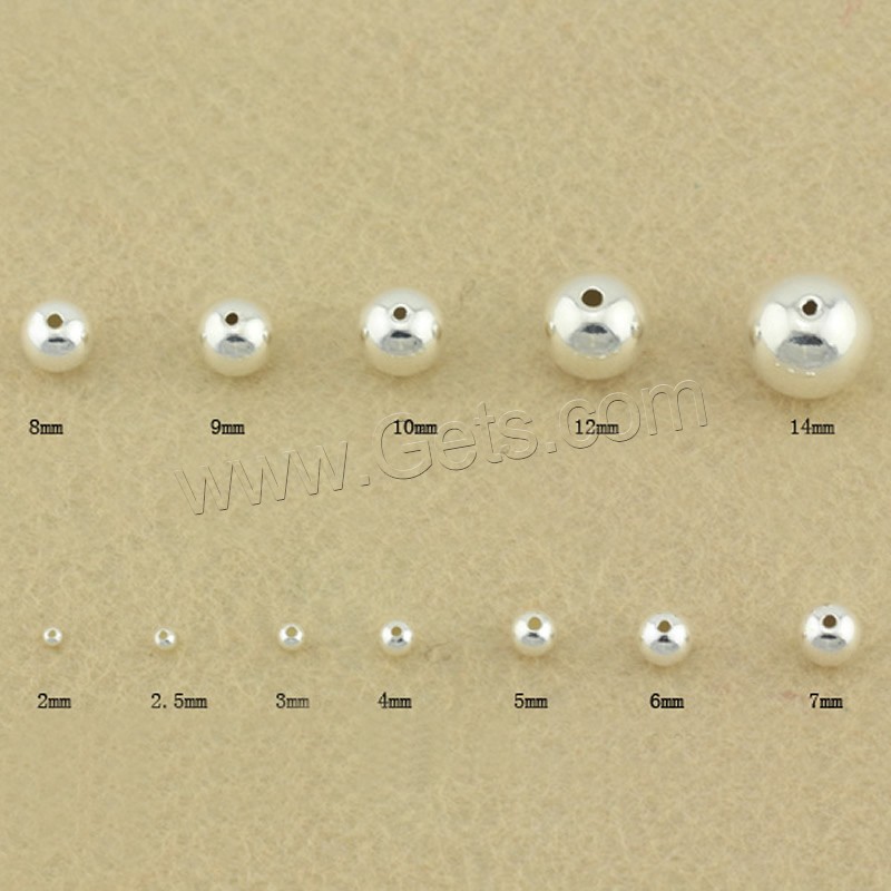Round Sterling Silver Beads, 925 Sterling Silver, different size for choice, 300PCs/Bag, Sold By Bag