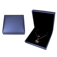 Velvet Jewelry Set Box, Velveteen, finger ring & necklace, with Cardboard, Square 