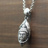 DIY Buddha Beads, Thailand Sterling Silver, Guanyin Approx 3-4mm 