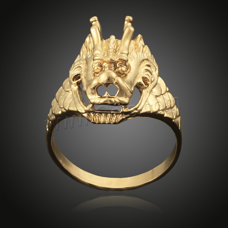Andere Ring für Männer, Messing, Drachen, 18 K vergoldet, verschiedene Größen vorhanden & für den Menschen, frei von Blei & Kadmium, 14x18mm, verkauft von PC