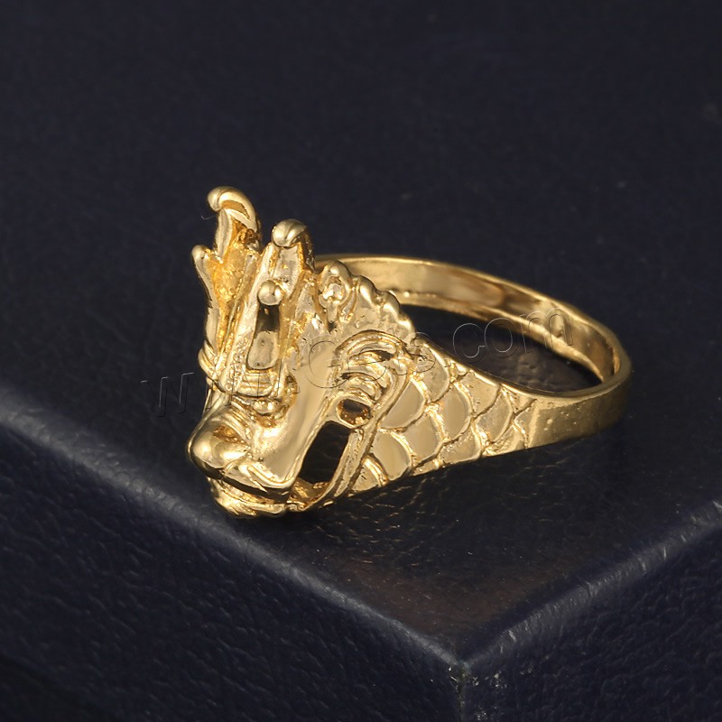 Другое кольцо для мужчин, Латунь, Дракон, 18K золотым напылением, разный размер для выбора & Мужский, не содержит свинец и кадмий, 14x18mm, продается PC