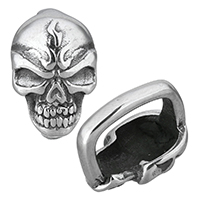 Stainless Steel Bracelet & Bangle Finding, Skull, blacken Approx 