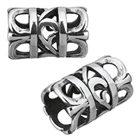 Stainless Steel Large Hole Beads, Column, hollow & blacken Approx 8.5mm 