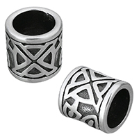 Stainless Steel Large Hole Beads, Column, blacken, 11.5mm Approx 9mm 