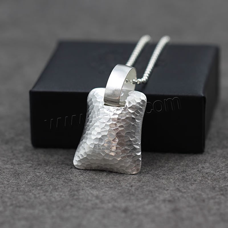 Sterling Silver Beads, 925 Sterling Silver, Rectangle, different size for choice & for woman, Hole:Approx 17mm, Sold By PC