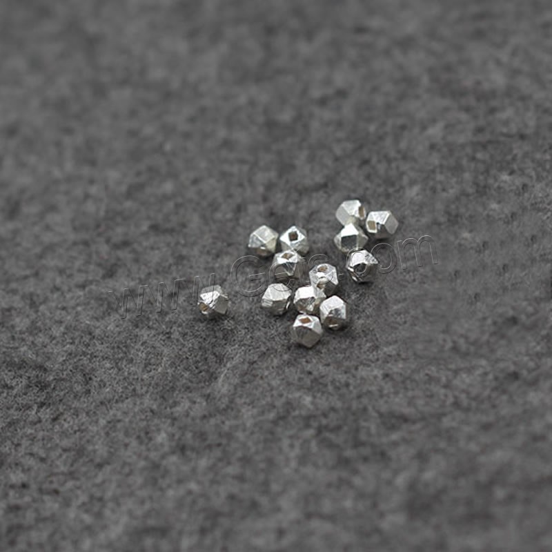 Круглые»Стерлинг/Серебряные бисеры, Серебро 925 пробы, Круглая, разный размер для выбора & граненый, продается сумка