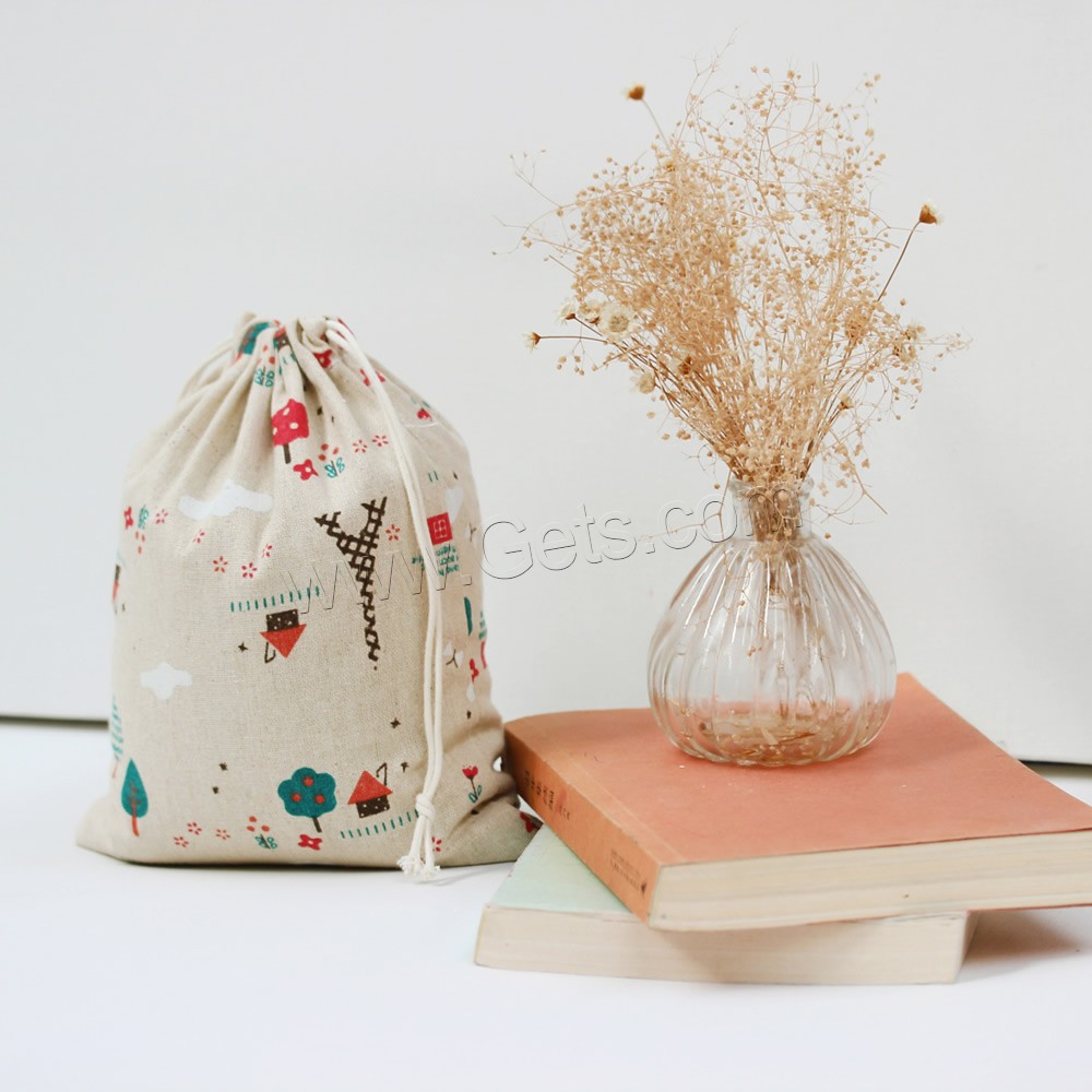 Cotton Fabric Drawstring Pouches, different size for choice, Sold By PC