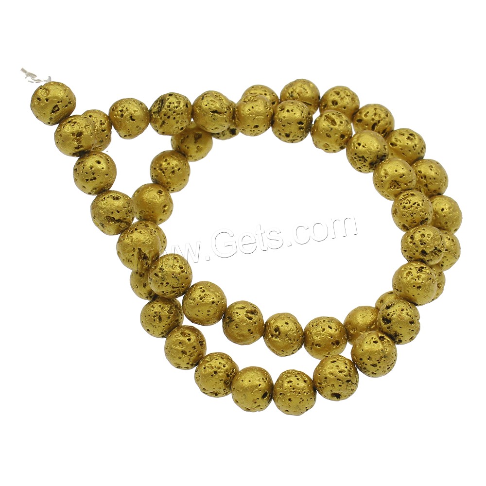 Lava Beads, Round, painted, different size for choice, Hole:Approx 1mm, Length:Approx 14.5 Inch, Approx 47PCs/Strand, Sold By Strand