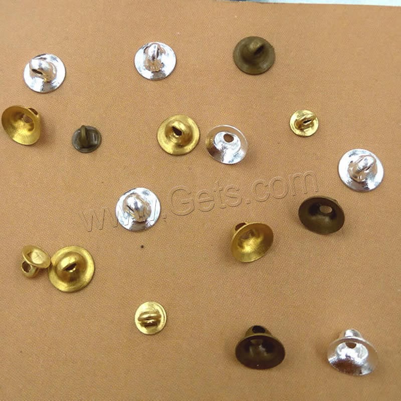 Brass Shank Button, plated, different inner diameter for choice, more colors for choice, nickel, lead & cadmium free, 4-6mm, Hole:Approx 1.5mm, 500PCs/Bag, Sold By Bag