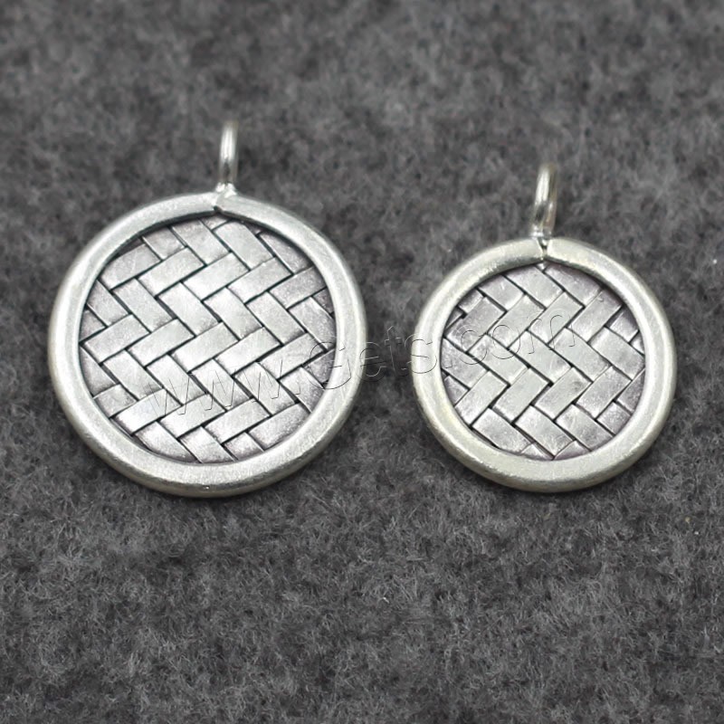 Thailand Sterling Silver Pendants, Flat Round, different size for choice, Hole:Approx 4mm, Sold By PC