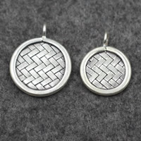 Thailand Sterling Silver Pendants, Flat Round Approx 4mm 