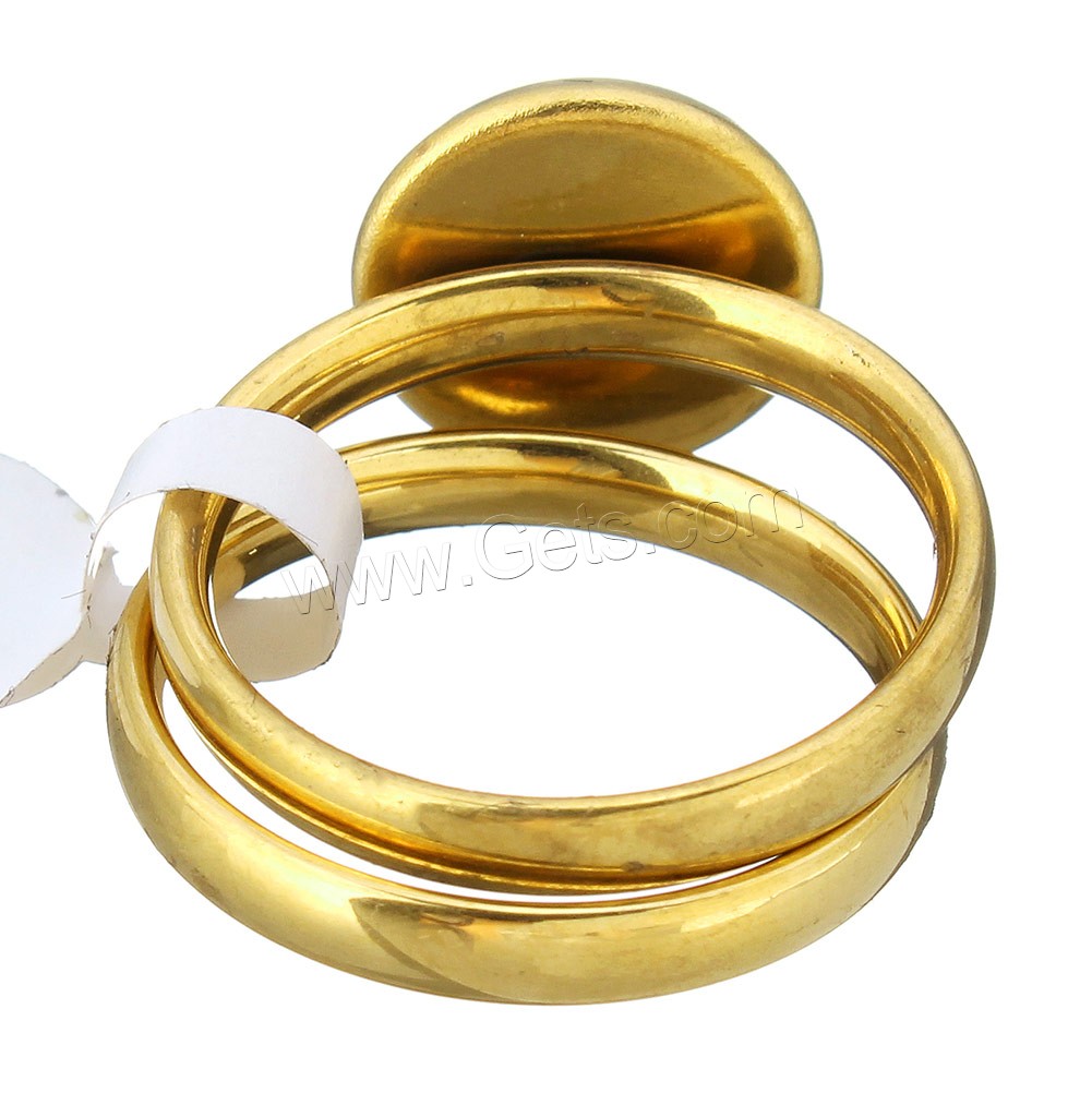 Stainless Steel Ring Set, pendant & earring, with Paper & Glass, Flat Round, gold color plated, time gem jewelry & different size for choice & different designs for choice & for woman, 12mm, 3mm, 2PCs/Set, Sold By Set