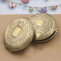 Brass Locket Pendants, Flat Round, antique bronze color plated, nickel, lead & cadmium free Approx 1.5mm 