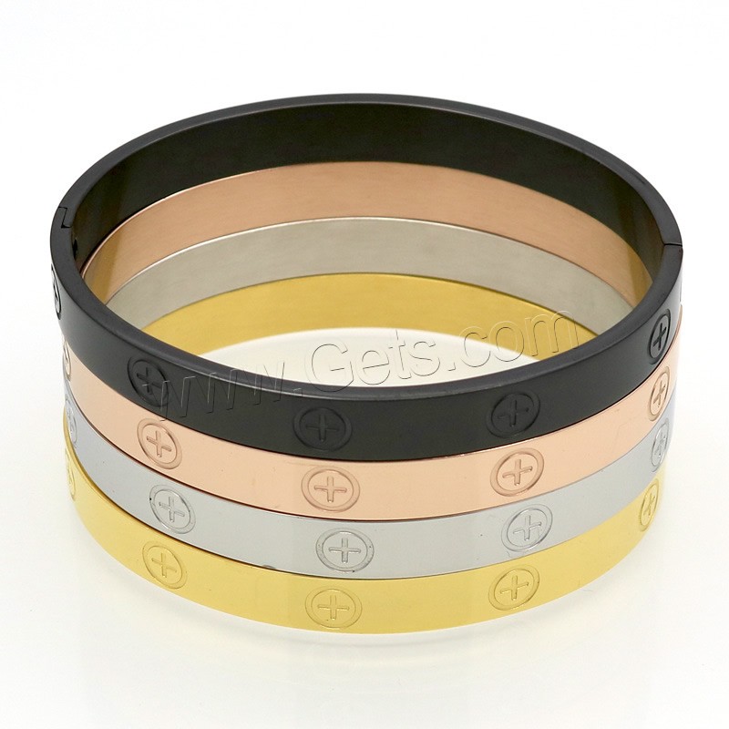 Stainless Steel Bangle, plated, Unisex & different size for choice, more colors for choice, Sold By PC