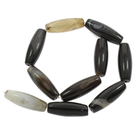 Natürliche schwarze Achat Perlen, Schwarzer Achat, 13x38mm, Bohrung:ca. 1mm, Länge:ca. 14.5 ZollInch, ca. 10PCs/Strang, verkauft von Strang